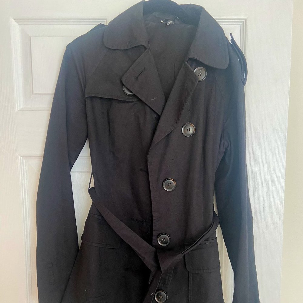 GLASSONS Black Trench coat Womens size 8 NZ/AU size small (4) US